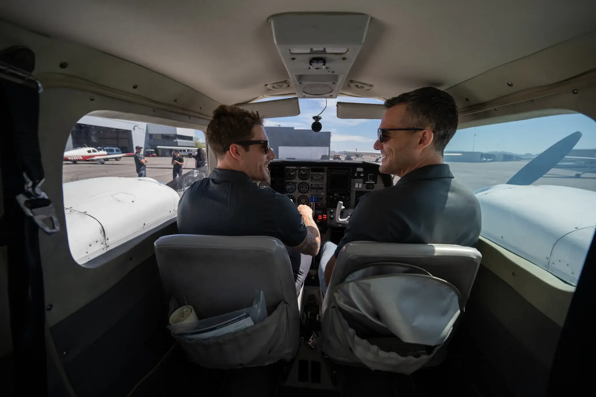 Two pilots in the cockpit